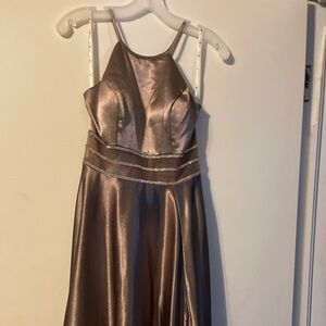 High neck prom dress